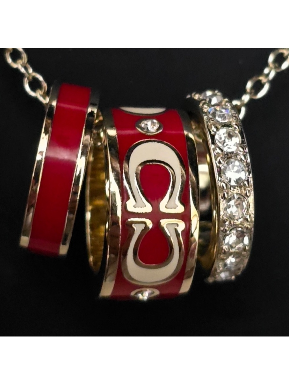 COACH Red Enamel and Crystal Pendant Necklace - Women Jewelry - Picture 5 of 5